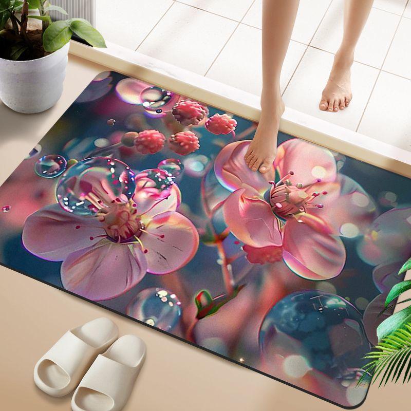 Home weiche Kieselalgenschlamm-Badezimmer-Bodenmatte, schnelltrocknend, wasserabsorbierend, rutschfeste Badezimmermatte, Toiletten-Toiletten-Fußmatte