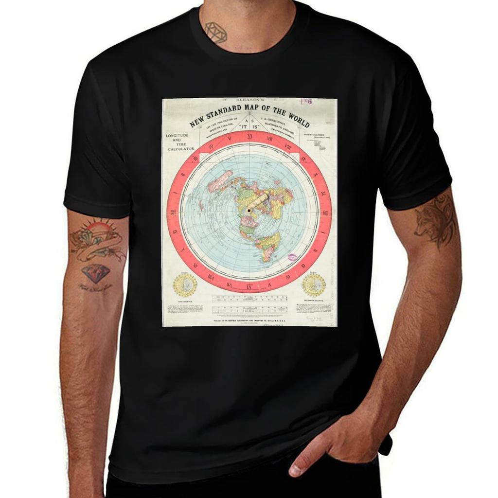 Flache Erde Gleasons Karte T-Shirt Unisex T-Shirt Sommer T-Shirts Für Unisex Grafik-T-Shirts T-Shirt