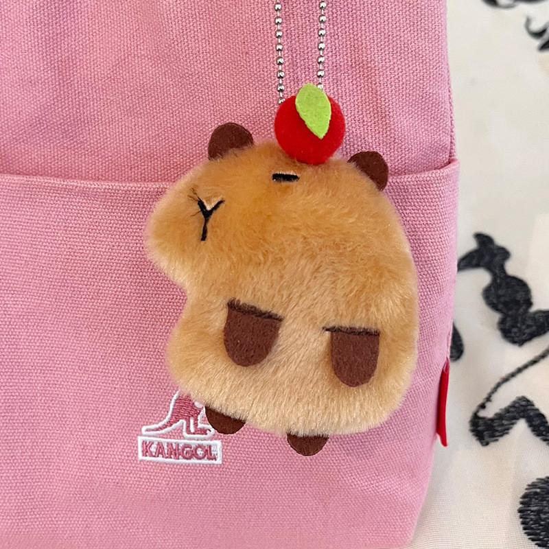 Capybara Plush Adorable Keychain Soft Toy  Bags Featuring Cute Design Apple