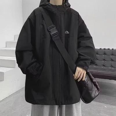 Men's Trendy 2025 Autumn/Winter American Style Windbreaker: Loose Fit, High Street Fashion Workwear Jacket.
