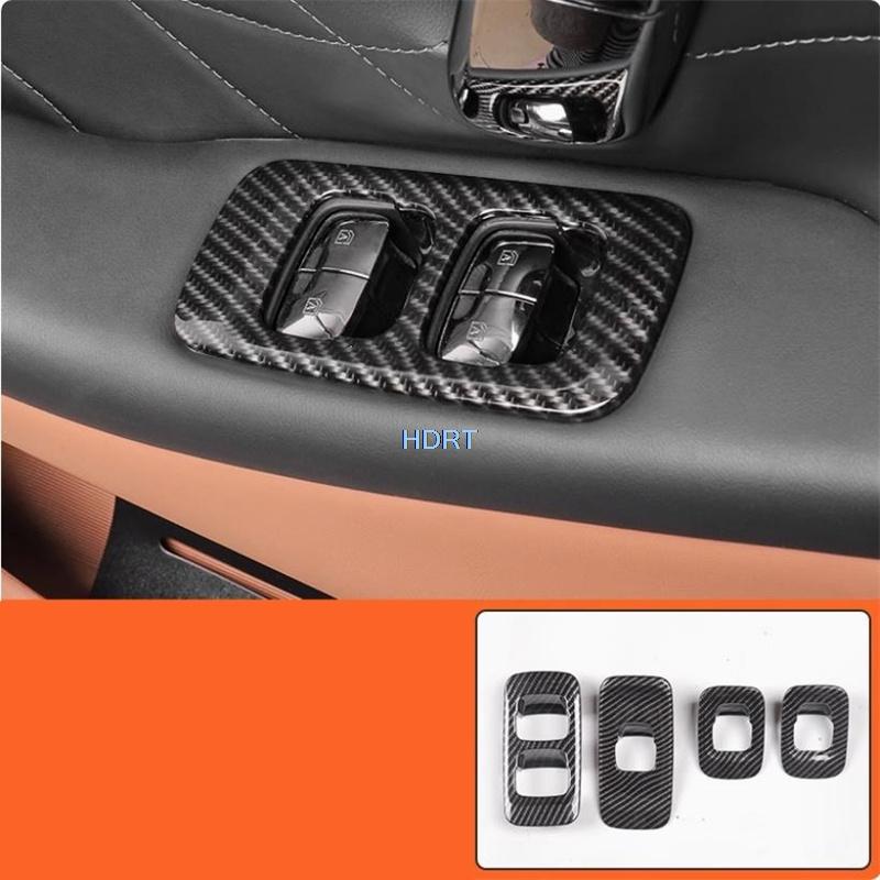 For GAC Aion V 2th 2025 + Car Styling Carbon Fiber Interior Gear Window Control Panel Steering Wheel Rear Air Vent Outlet Cover