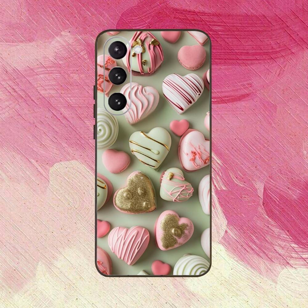 Heart Pattern  Phone Case For Samsung Galaxy A73,A72,A71,A70,A53,A52,A51,Others Soft Black Cover