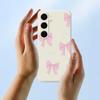 For Samsung Galaxy S25 FE Case Pink Bows Pattern Printing Straight Edge TPU Phone Back Cover