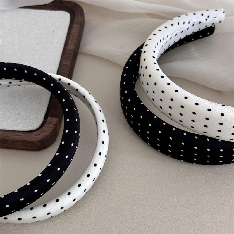 Trendy Polka Dot Multicolor Hairbands Thick Sponge for Elegant Styling