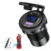 USB C Car Charger Socket 12V/24V Dual USB Socket PD3.0 and QC3.0 Car USB Port with LED Voltmeter and On/Off Switch