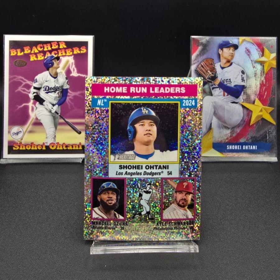 Used Shohei Otani MLB Topps HOME RUN LEADERS White Sparkle and more, 3-piece set