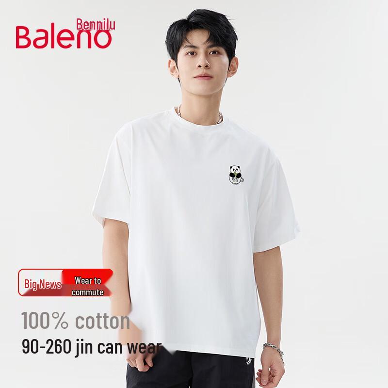 Baleno Men s Loose-Fit Panda Graphic Cotton T-Shirt L