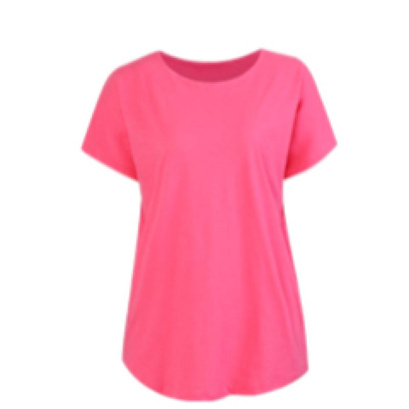 Shop   Women Slub CoTTon Round Neck ShorT Sleeve T shirT cobalT Dai Wsh 0242