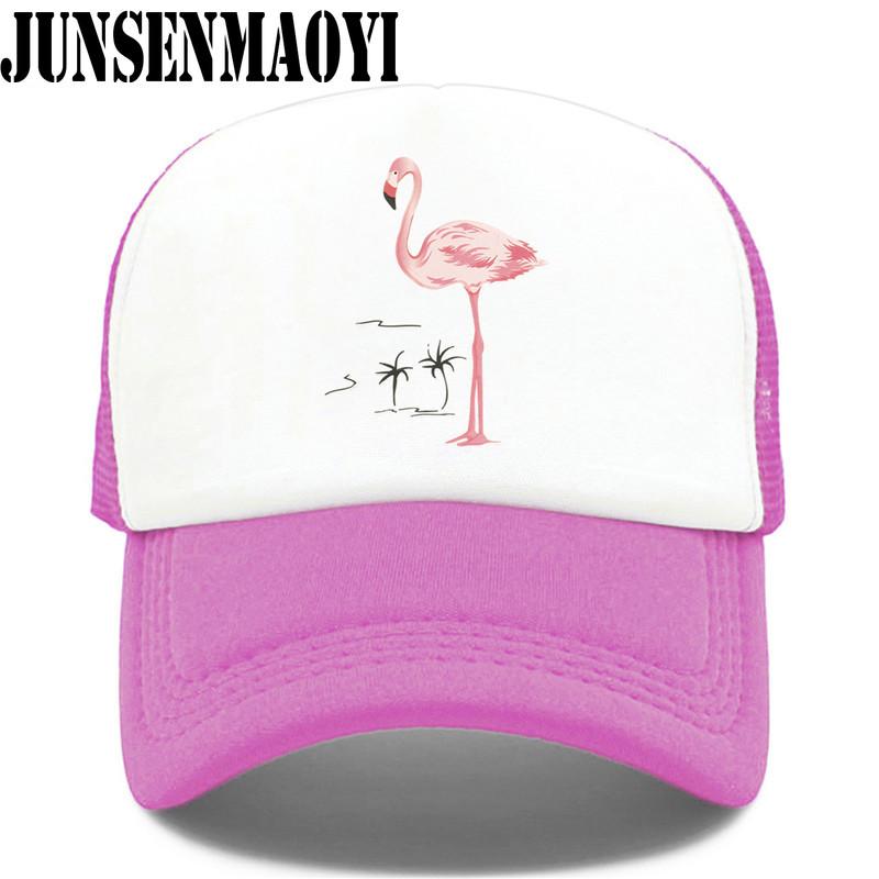 New Flamingo Cap Girls Women Hat Pink Rose Cap Cute Lovely Summer Caps Hat Hip Hop Mesh Baseball Caps Hat for Women Kids Kid