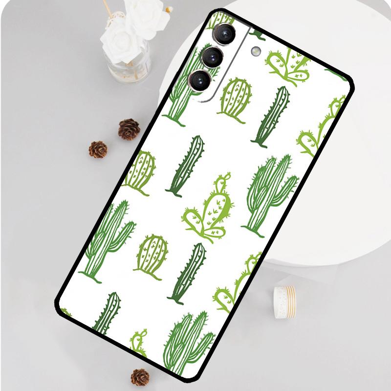 Cactus Pattern Case For Samsung Galaxy S22 S23 Ultra Note 20 Note 10 Plus S9 S10 S20 S21 S23 FE Back Cover