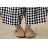 DIMANAF 2026 Summer New Plus Size Women Long Pants Vintage Printing Loose Casual Elastic Waist Lady Bottoms Black Plaid