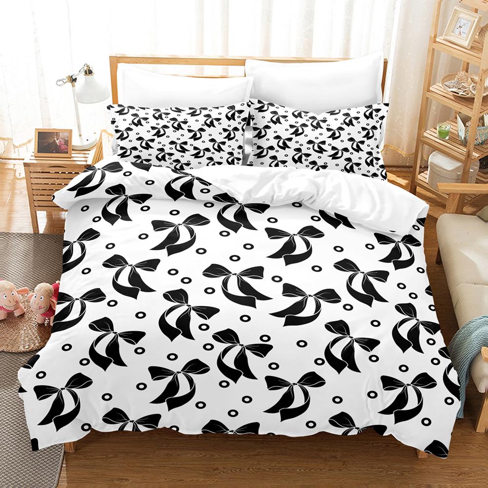 Popular Style Bowknot Bedding Sets Skin Friendly Soft Bedsheets And Duvet Covers Comfortable And Lovely Suitable For All Ages