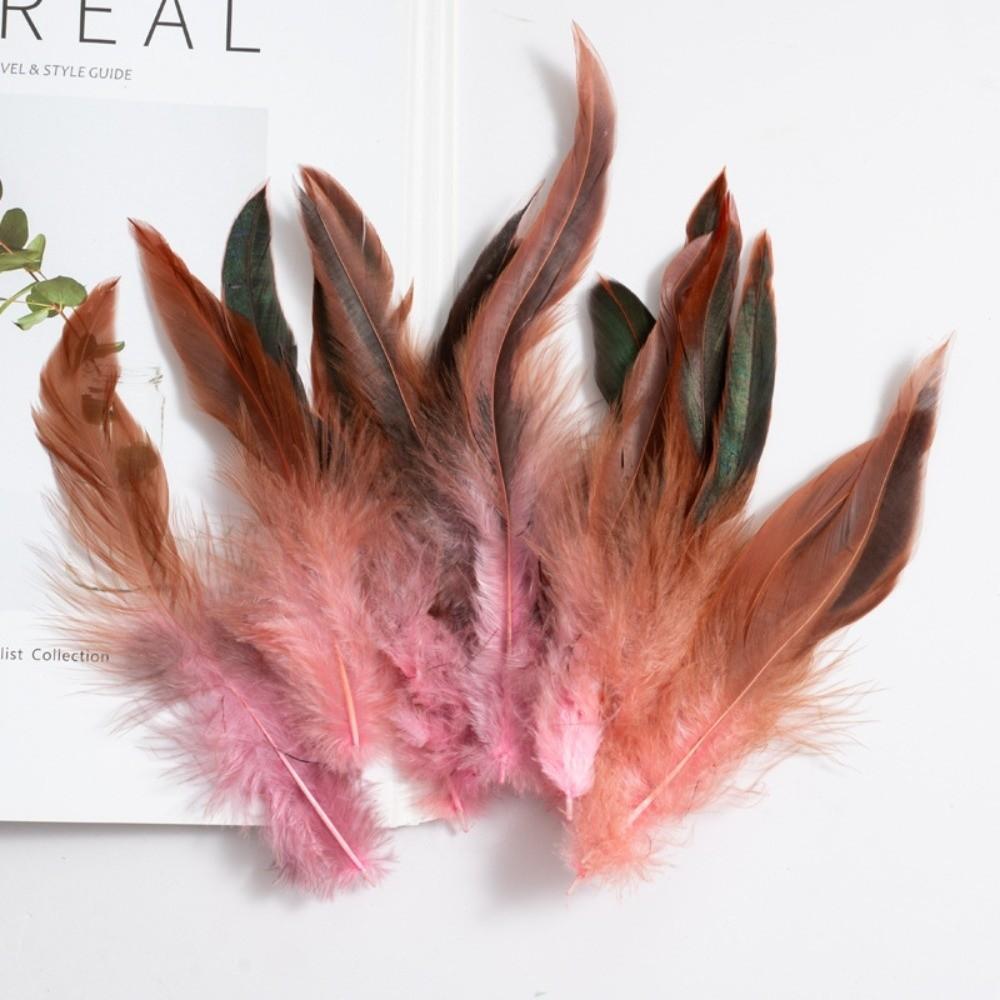 Colorful Rooster Feather Soft Fluffy Plumes Handmade Cock Feather  For Costume Decoration