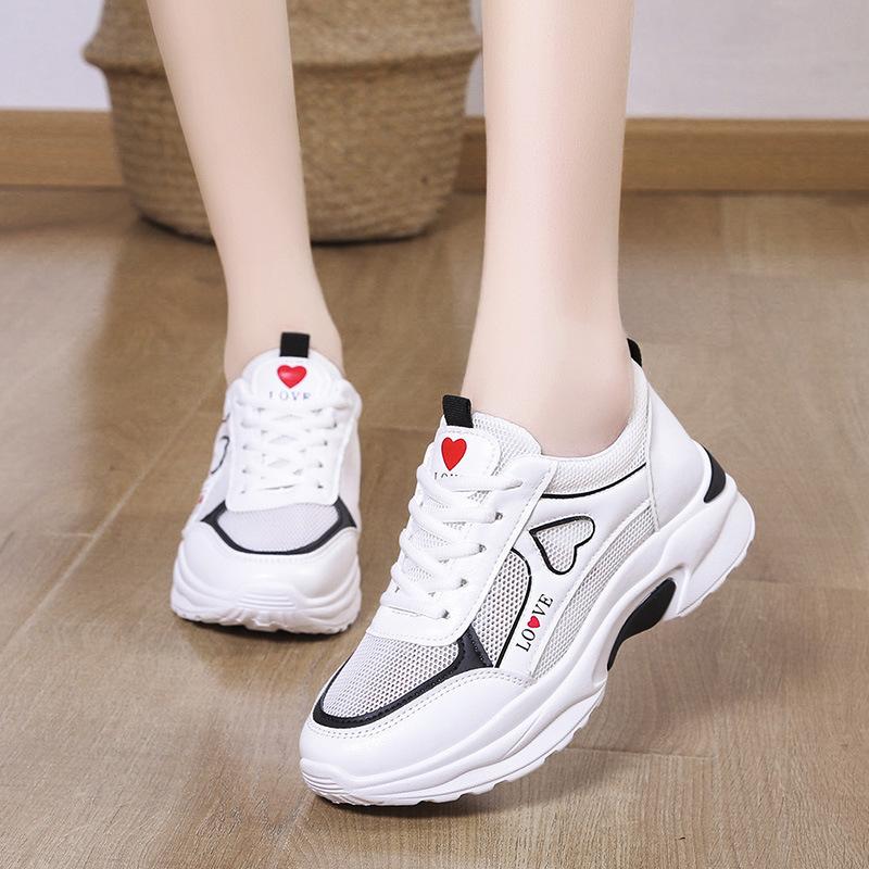 

Dad Shoes Girl 2025 Spring and Summer New Muffin Single Shoes Versatile Fashion Thick-soled Height Increasing Casual Little White Shoes 40 чёрный