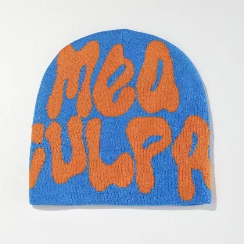 European and American Trendy Letter Jacquard Beanie - Cross-Border Hot-Selling Pullover Knit Hat