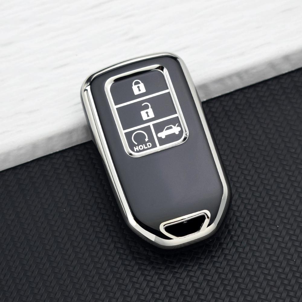 

4 Buttons Car Key Case Cover for Honda CR-V Accord Civic Fit HR-V Odyssey Elysion Stepwgn Pilot TPU Key Protector Key Chains