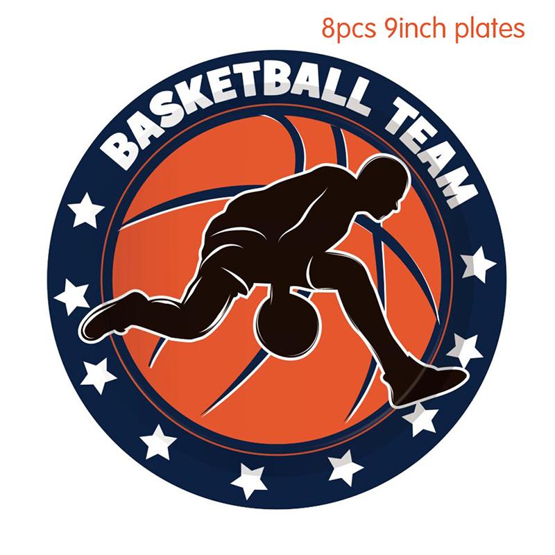 Impreza Tematyczna Koszykówka Kreskówkowa Jednorazowa Zastawa Stołowa Papierowe Talerzyki Kubki Balon Baby Shower Urodziny Impreza dla Dorosłych Dekoracje Zaopatrzenie