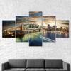 Brooklyn Bridge Manhattan New York Scenery 5 Piece Five Panel Wall Canvas Print Modern Art Poster Home Decor Gift For Him For Her