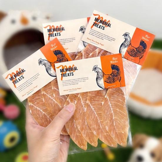 Pet Memorial Treat Paper Chicken Fish Slices Pet Bereavement Supplies Realistic Pet Treat Replica for Deceased Cats Dogs Memorial Ceremony