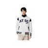 Anta Lifestyle Serie Buchstaben-Spleiß Einzelreiher Verdickt Langarm Baseballjacke Unisex Jacke Weiß 152348710-1