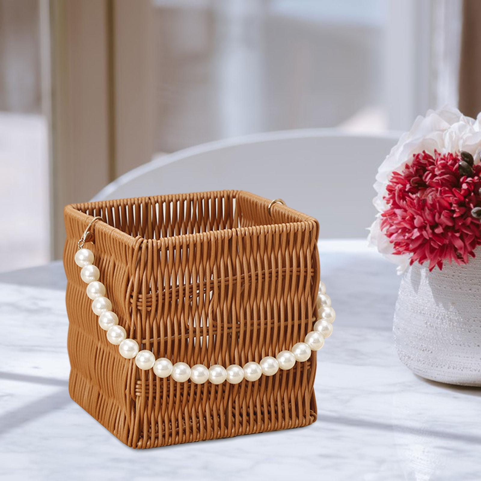 Imitation Rattan Basket Flower Basket PP Material Handwoven Basket Multipurpose 3590₽