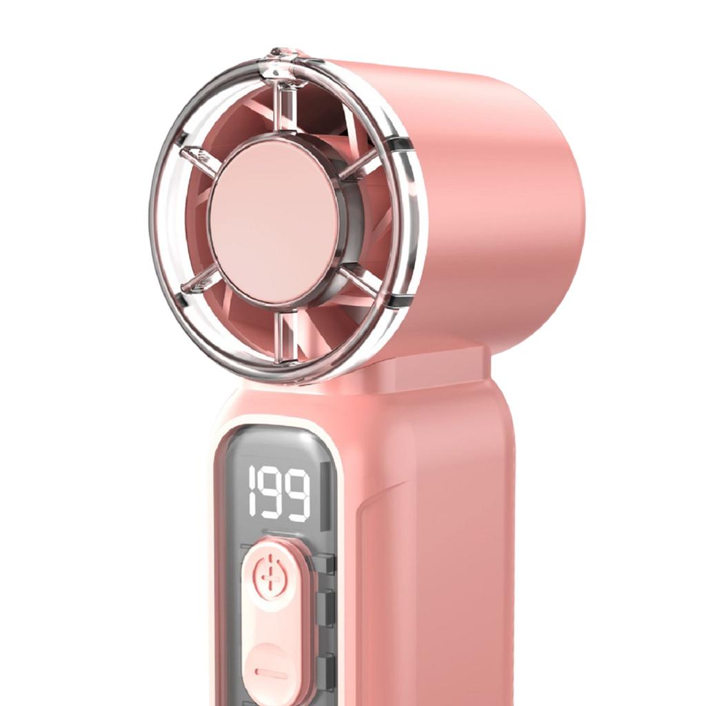 Portable Handheld Turbo Fan 199 Speed Rechargeable Small Pocket Fans with Flashlight Cooling Fan for Travel/Outdoor/Home/Office