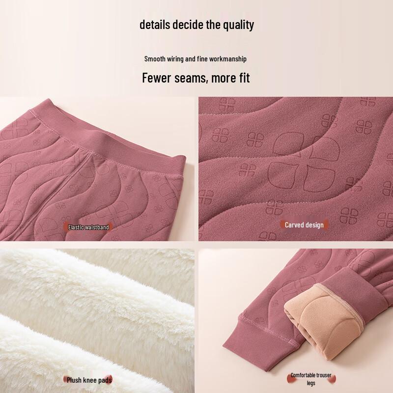 LANGSHA Women's Wool Thermal Leggings with Knee Protection