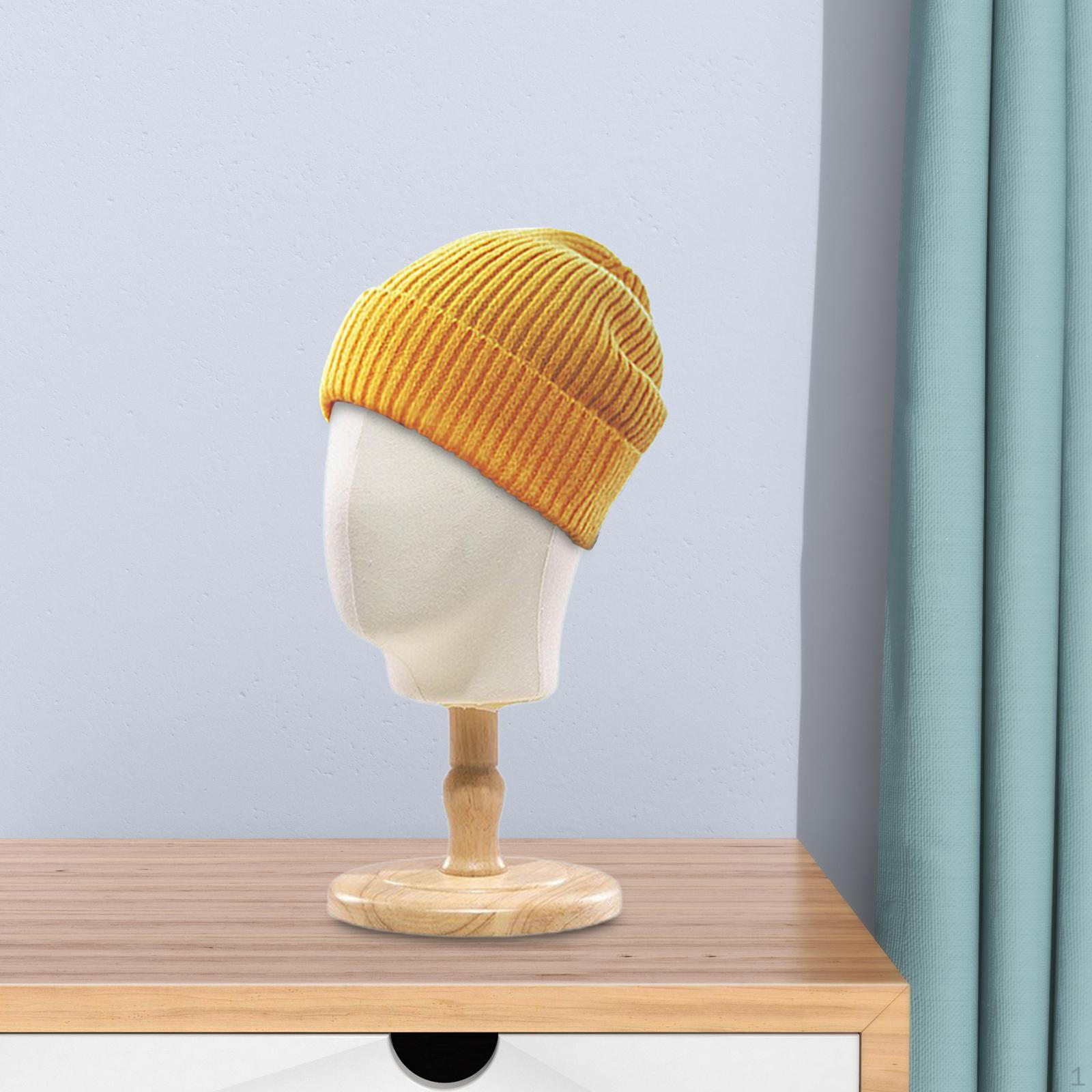 

Модель голови манекена, стелаж для зберігання кепок, з основою, універсальна підставка для капелюхів, підставка для перуки для шарфа, Wood Base