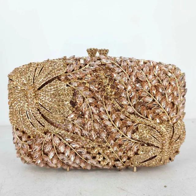 

Boutique De FGG Elegant Flower Evening Purses and Handbags Luxury Designer Wedding Party Rhinestone Bridal Wedding Clutch Bags Small Size
