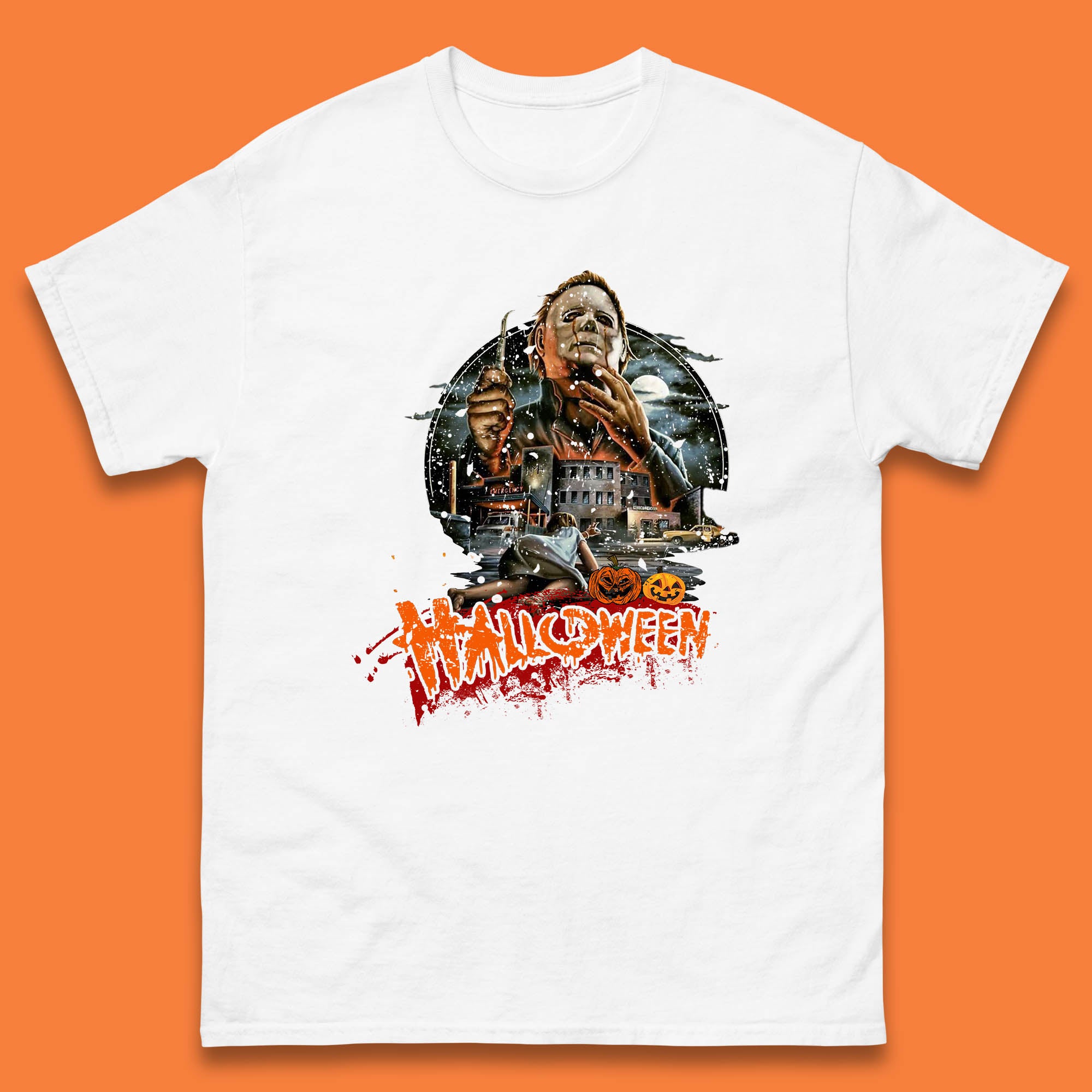 Halloween II The Nightmare Isn t Over Vintage Halloween Movie Poster Micheal Myers Horror Character Mens Tee Top XL