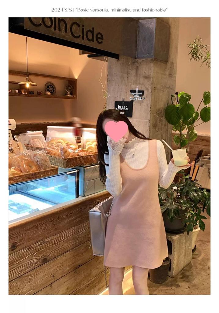 Women's 2024 Luxe Lace Knit Base Layer: White Half-High Neck Top for Spring, Autumn, Winter