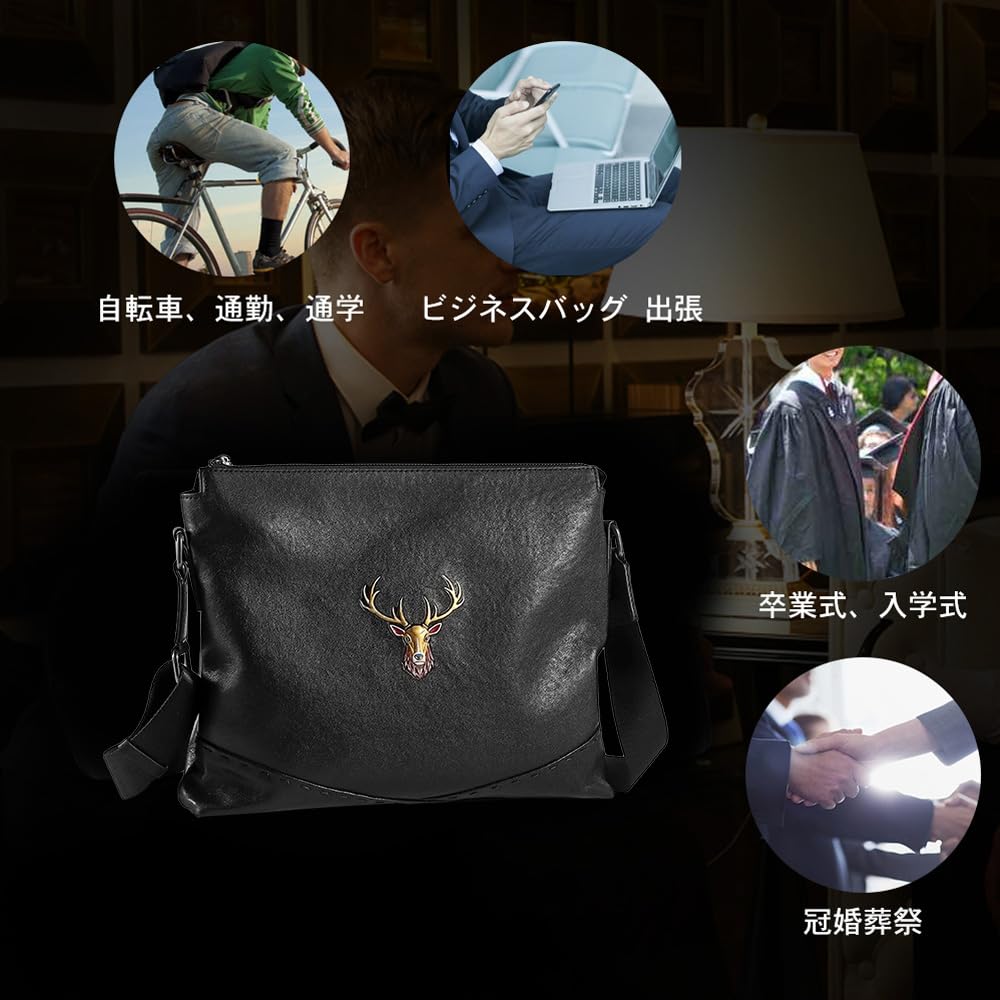 Whatna Antique-Style Tanned Natural Cowhide Leather Shoulder Bag for Men, Crossbody Messenger Bag, Large A4 Size, Fits iPad Air 13.3, Horizontal