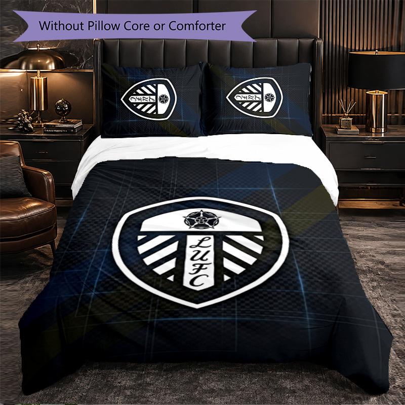 Biancheria da letto a tema Leeds United Set 3 Pezzi Copripiumino Biancheria da letto Decorativa Per Camera Adolescenti Decorazione Casa