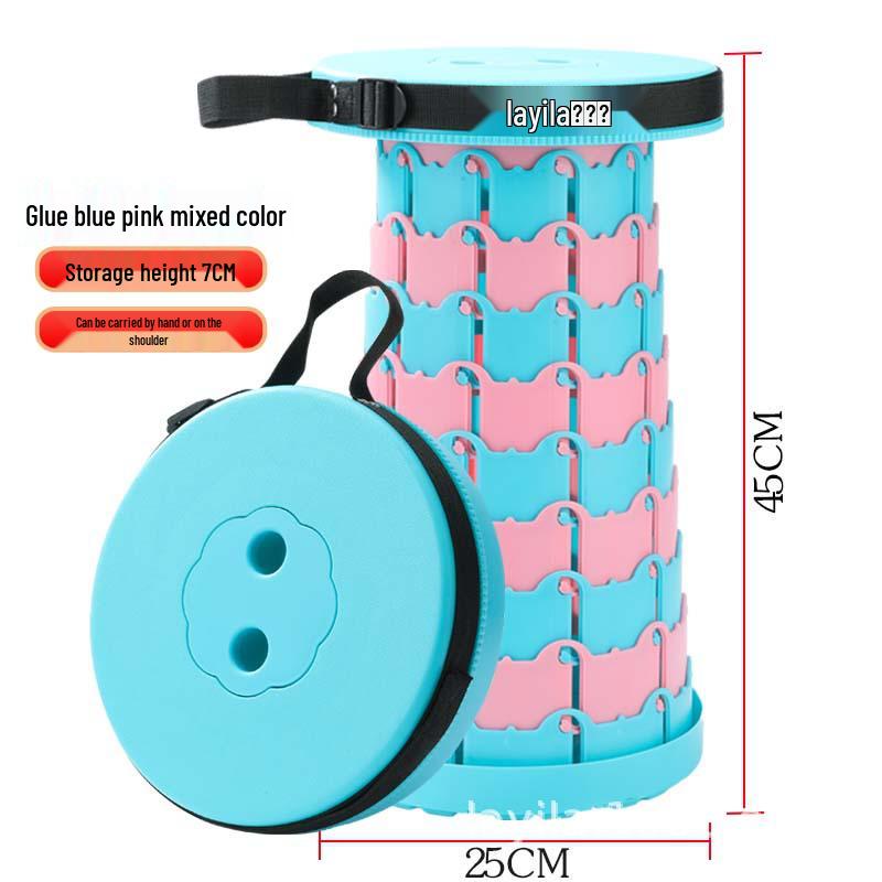 Rainbow Telescopic Adjustable Folding Stool for Leisure, Fishing, and Household Use