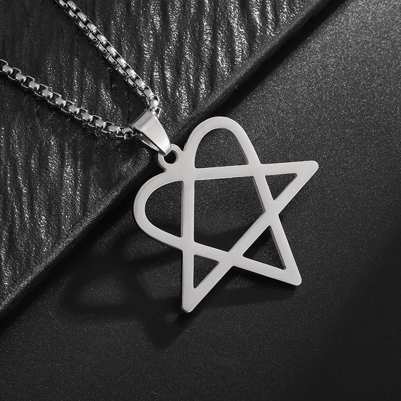 Wind Hollow Love Triangle Simple Plated Pendant Necklace