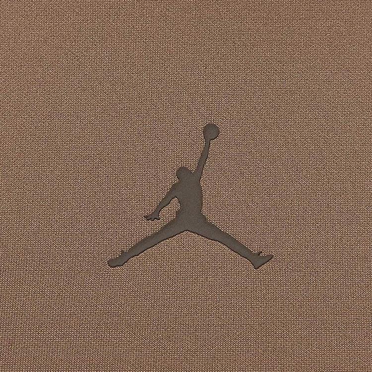 Jordan Solid Logo Round Neck Knit Long Sleeve T-Shirt Women Tops Brown FN5111-223