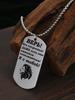 Stainless steel keyring and necklace, gift for son, carved badge