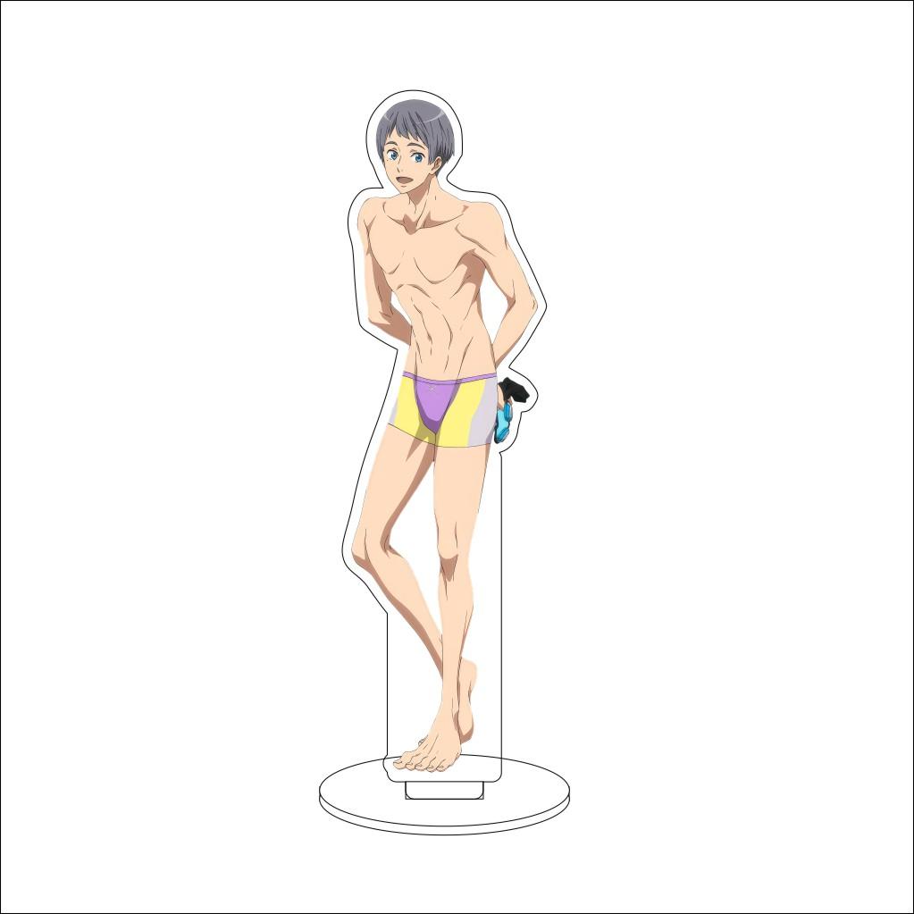 

16CM Anime free! Cosplay Ornaments Nanase Haruka Rin Matsuoka Tachibana Makoto Hazuki Nagisa Figure Stand Halloween Gifts 16CM