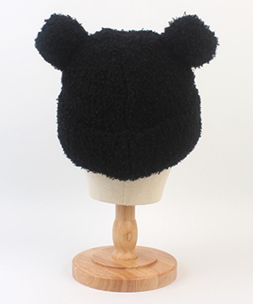 Yunibeosyeolkemiseuteuli Bear Knit Black Beanie Bear Beanie