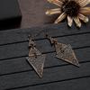 Antique Bronze Metal Earrings Vintage Geometric Round Triangle Dangle Pendientes Earrings Women's Ethnic Indian Jhumka Zircon