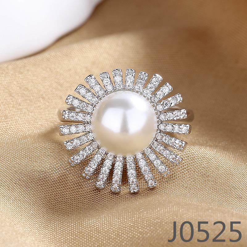 Korean Light Luxury Pearl Ring for Women – High-End Adjustable Index Finger Jewelry, Customizable Setting.
