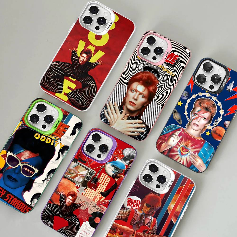 Classic D-DavidS Singer B-BowieS Phone Case For IPhone 17 16 15 14 11 12 13 Pro Max Pro Plus Colored Silver Cover