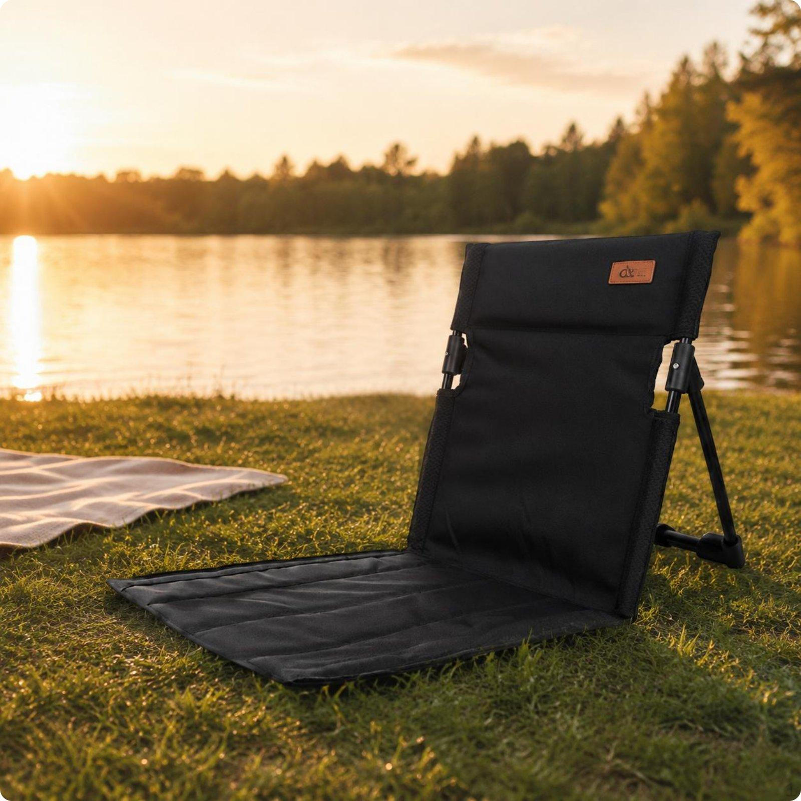 Portable Folding Camp Chair Foldable High Back Camping Lightweight Outdoor Seating for Travel, чёрный