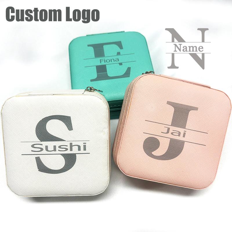 Personalized Custom Name Logo Jewelry Boxes Travel Jewelry Case Mother 'S Day /Birthday /Holiday Gifts For Her Bridesmaid Proposal 