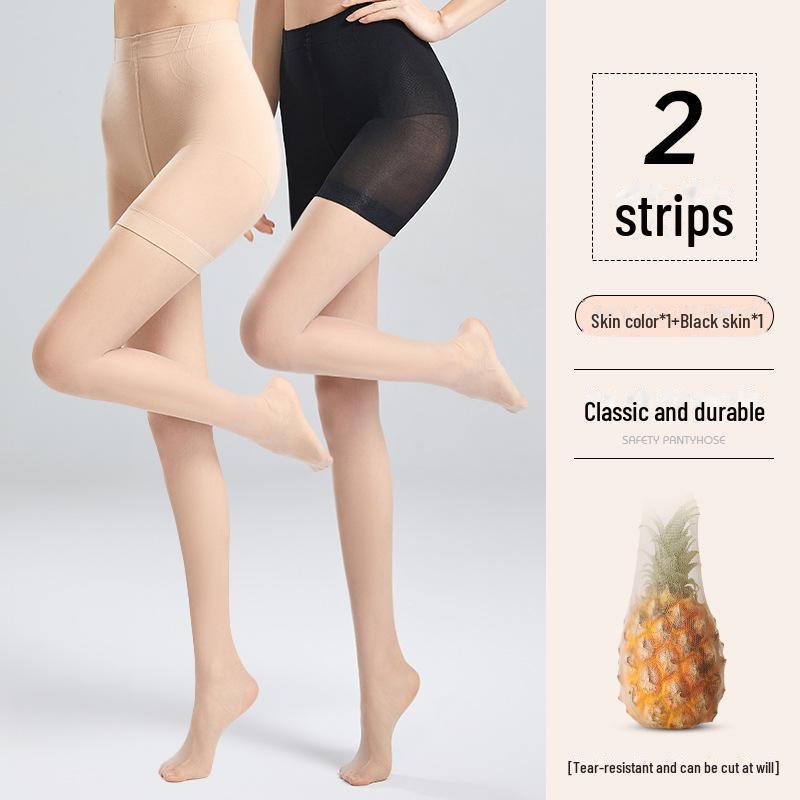 Women's Anti-Wolf 2-in-1 Summer Pantyhose: Thin, Durable, Anti-Snag, Anti-Exposure Stockings with Safety Pants (2 Pairs).