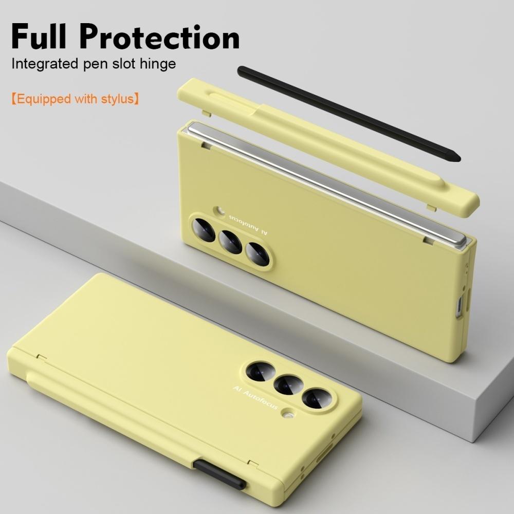 Matte Candy Color With Pen Slot Case for Samsung Galaxy Z Fold 7 6 4 3 Fold7 Screen Protector Film Hard PC Shockproof Cover