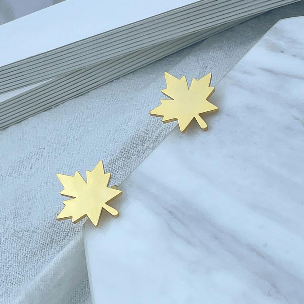 Men's Cufflinks Maple Leaf Cufflink To Man Suit Shirt Cuff Links Silvery Stainless Steel Jewelry Accessories Wedding Gifts