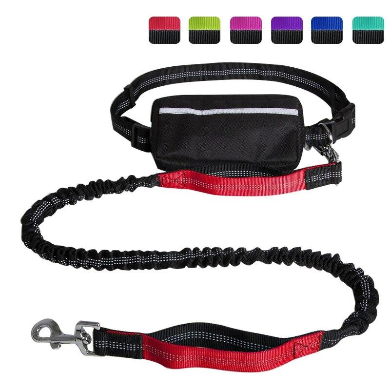 Dog Running Bag Waist Bags Leash Set Reflective Leash Traction Rope Pet Dogs Running Belt Jogging Pull Dog Leash With Waist Bag