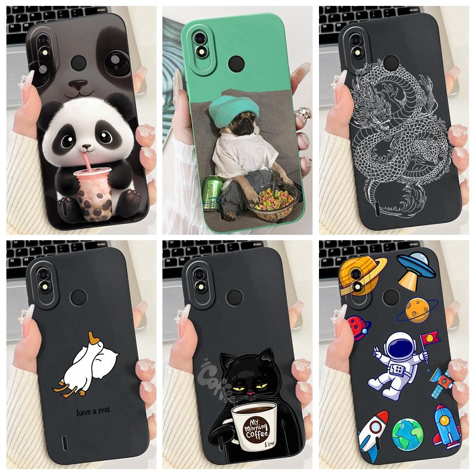 For Tecno Pop 3 Plus BB4 Spark 4 Lite Soft Silicone Cute Cartoon Animals Dragon Painted Matte Cover Pop3 Bumper 6.52" Phone case
