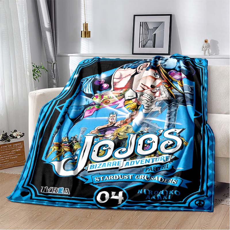 3D Cartoon Anime J-JoJo's Bizarre Adventure Bedruckte Decke Haus Sofa Bettbezug Wohnzimmer Schlafzimmer Dekoration Warme Weiche Decke